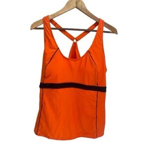 Amazon Women's Orange Tankini Bikini Swim Top Summer Swimsuit XXL